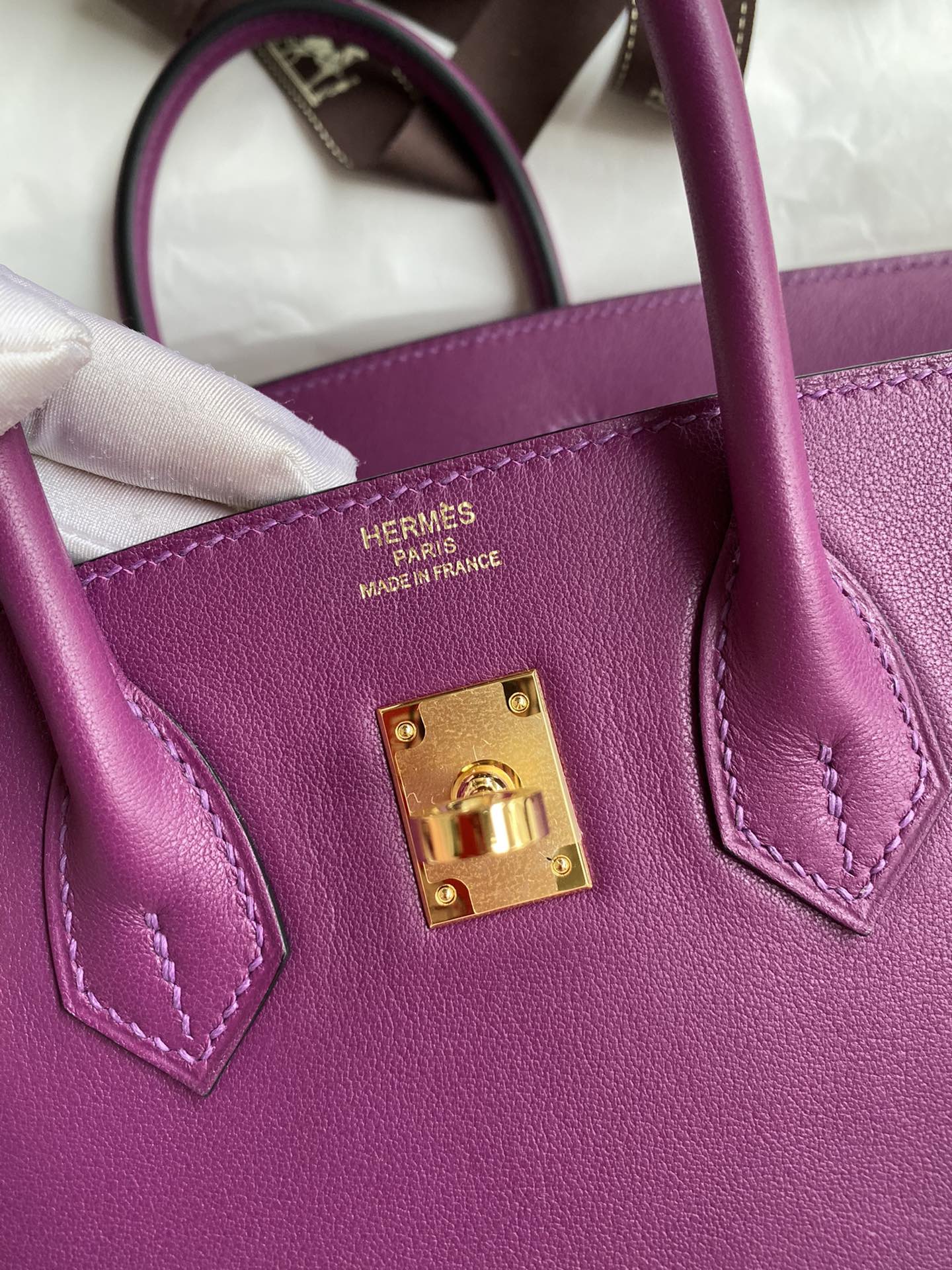 Hermes Birkin 30CM Swift Leather Handbag Purple